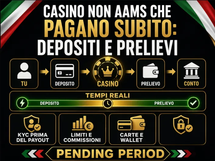 Casino non AAMS che pagano subito: depositi e prelievi