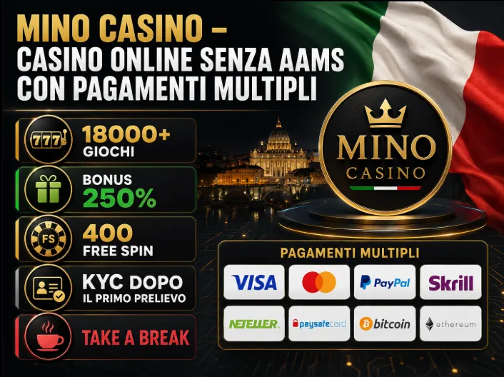 Mino Casino – casino online senza AAMS con pagamenti multipli